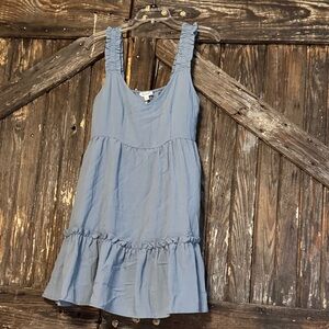 Blu Pepper Light Blue V-Neck Dress